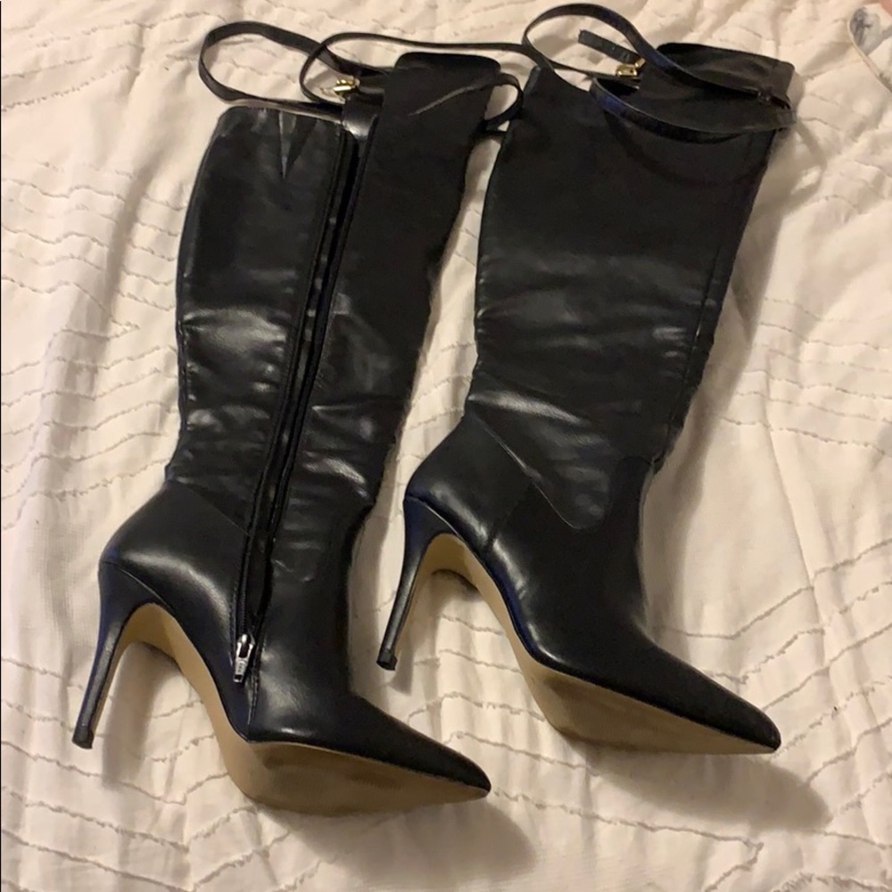 Over the knee heeled boots